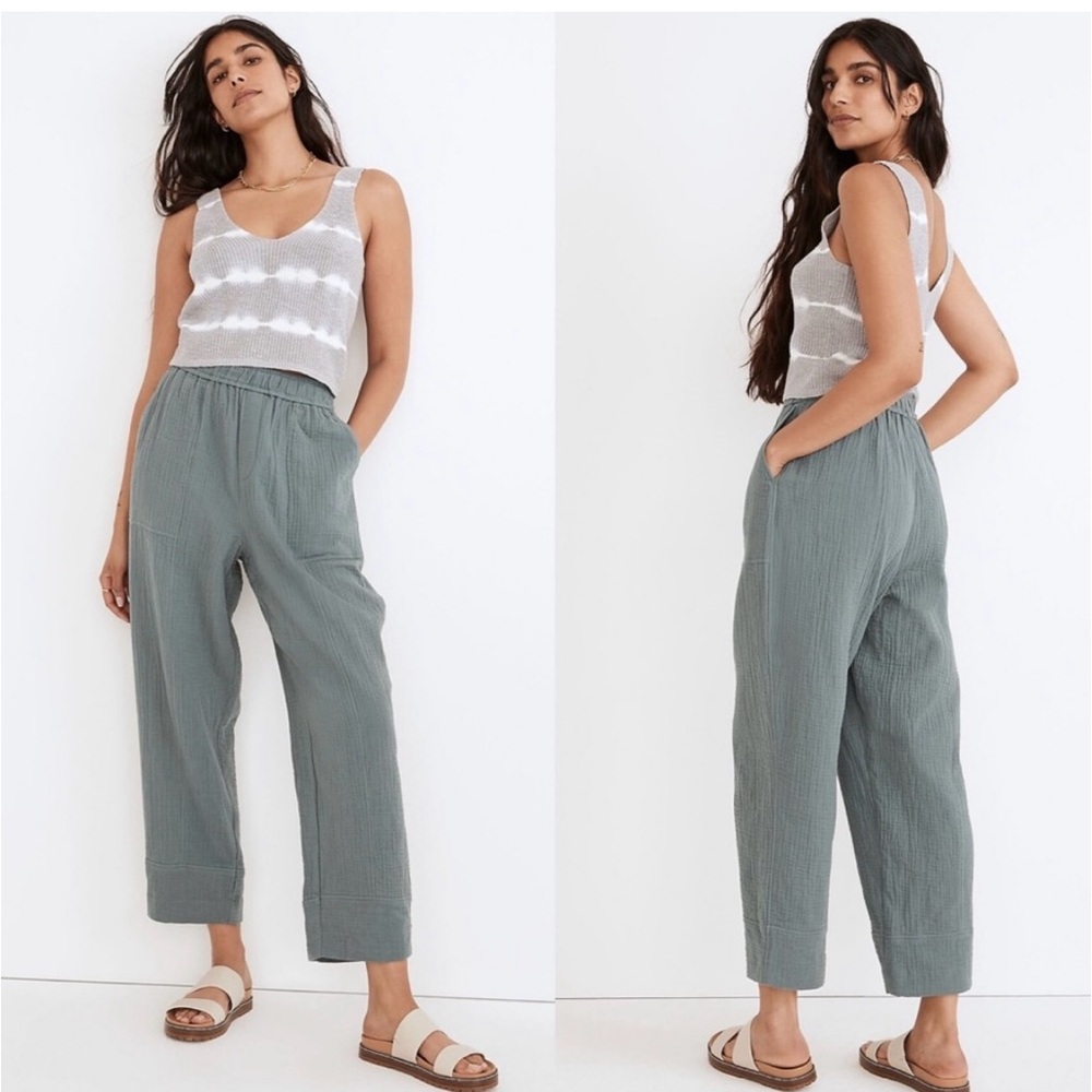 Madewell Womens Lightspun Pull On Balloon Pant in Faded Shale Size Small